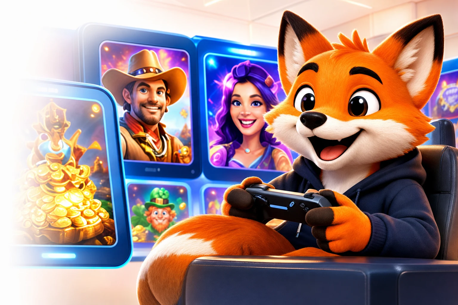 The Gameroom360 fox playing games in the Game Center